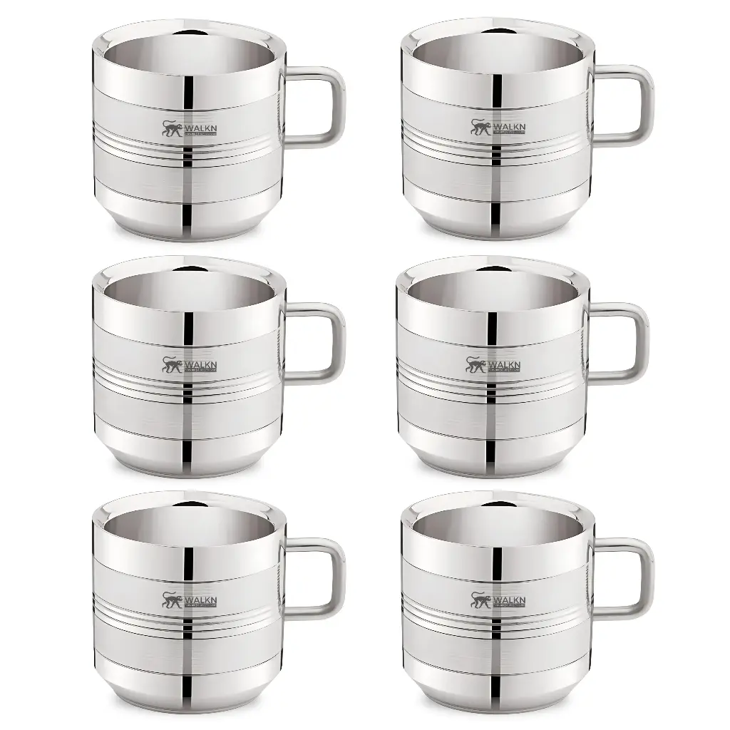 WALKN Double Wall Deepline Tea Cup Set 