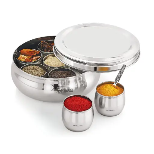 WALKN Belly Shaped 2L Stainless Steel Masala box for Kitchen (12)