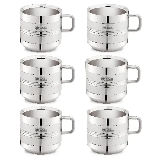 WALKN Double Wall Deepline Tea Cup Set 